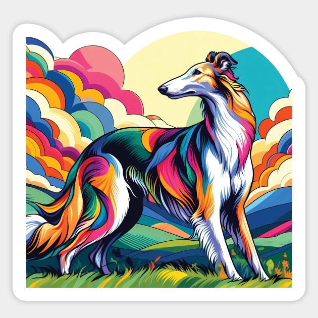 Beatuiful borzoi. I love borzois. Sticker by MrPila